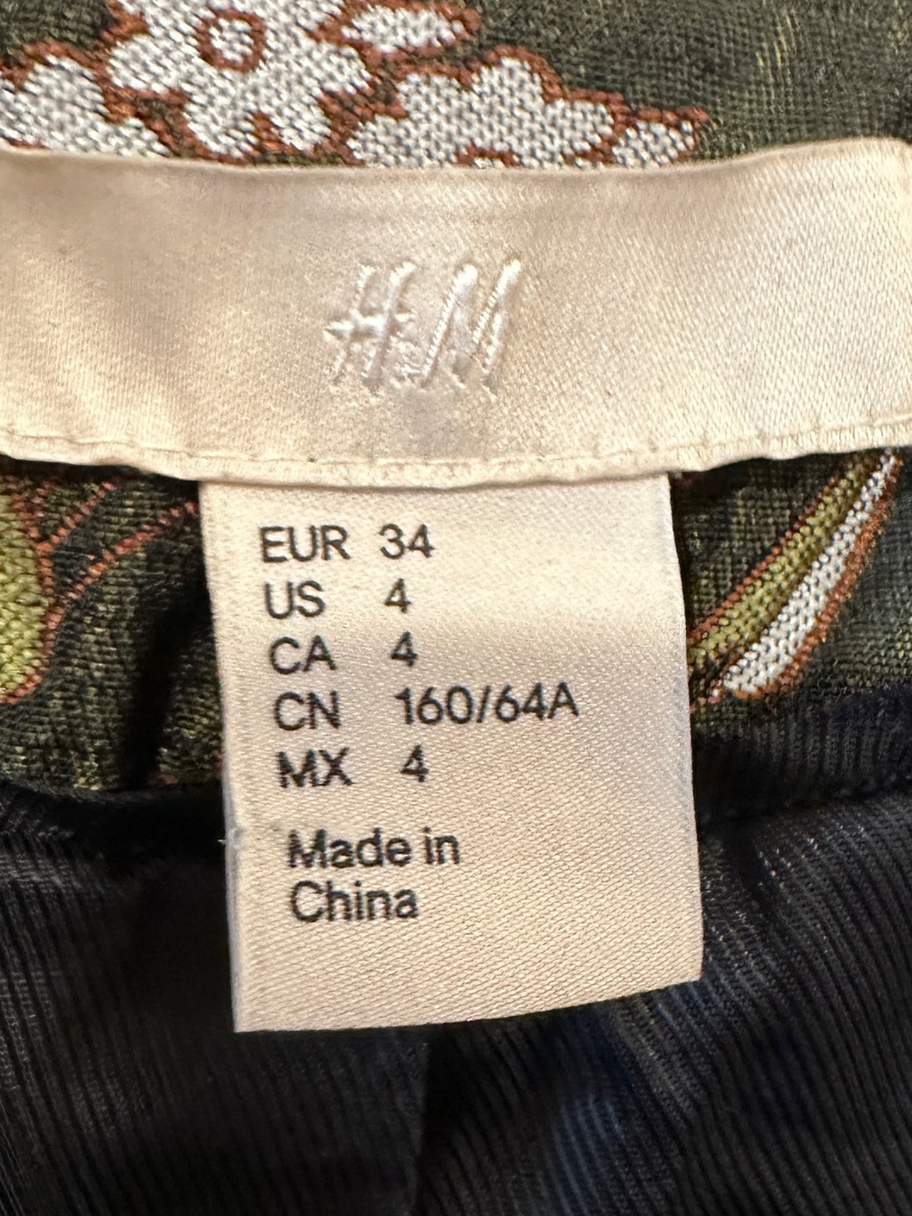 H&M Jacquard Floral Cocoon Open Front Jacket Coat Size 4 - Picture 8 of 11
